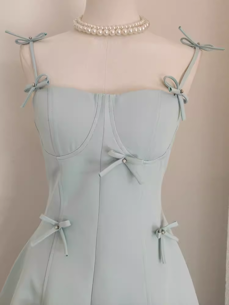 Cute A line Spaghetti Straps Sage Green Travel Vacation Women Dress Short Birthday Outfits