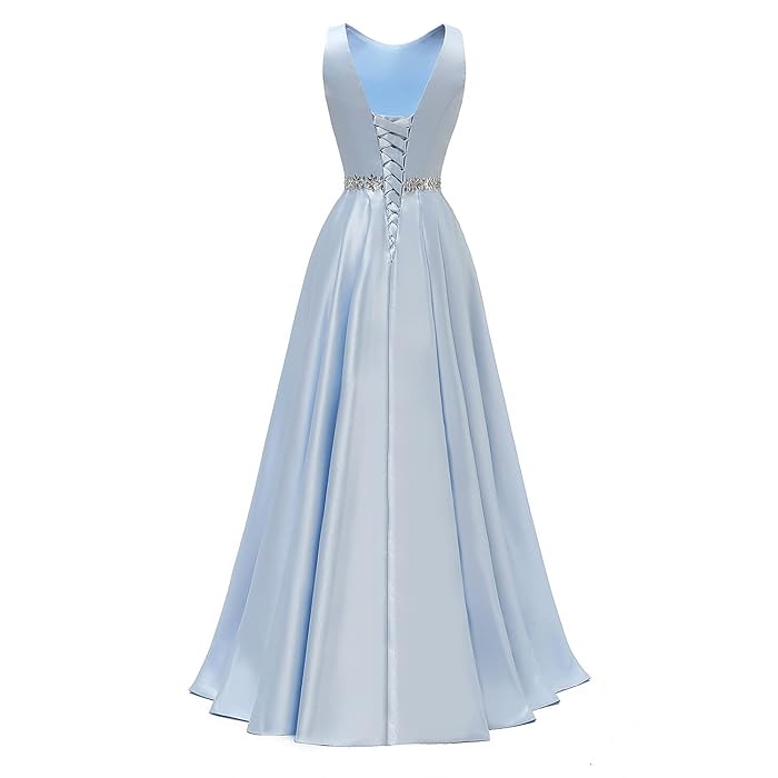 Sexy A Line Scoop Neckline Satin Green Long Prom Dresses Party Dress