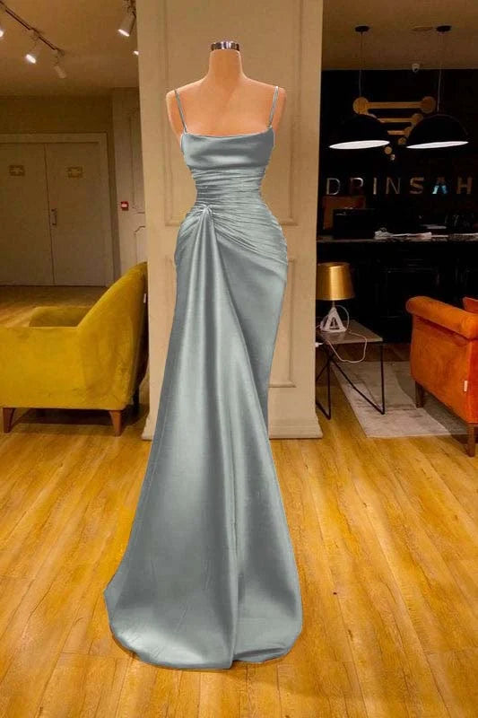 Sexy Sleeveless Spaghetti Strap Prom Dress Mermaid With Ruffles Prom Dresses