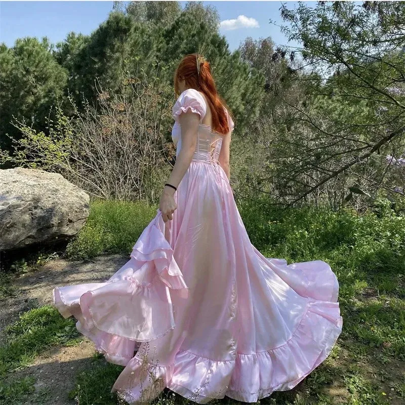 Pretty A-Line Off The Shoulder Pink Satin Long Prom Dresses Formal Evening Dress