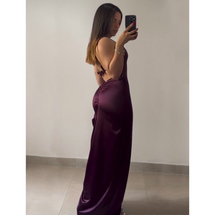 Classy Sheath Halter Satin Burgundy Sleeveless High Low Prom Dresses