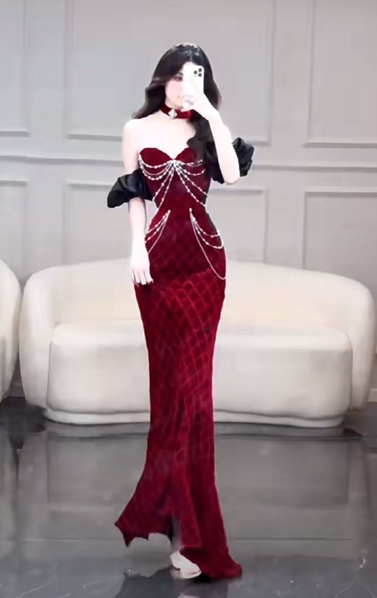 Simple Mermaid Off The Shoulder Burgundy Slit Party Dress Long Prom Dresses