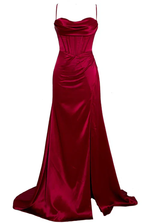 Sexy Mermaid Spaghetti Straps Olive Green Long Evening Dress Backless Prom Dresses