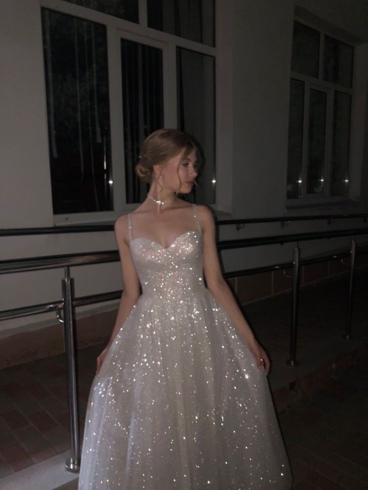Sparkling A Line Spaghetti Straps Sequin Long Prom Dress Evening Dresses