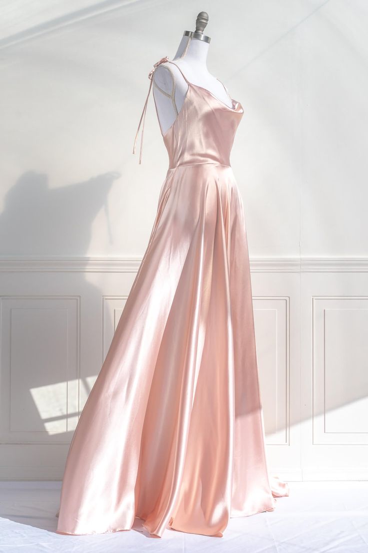 A Line Pink Long Prom Dresses Formal Graduation Party Dress Evening Dress