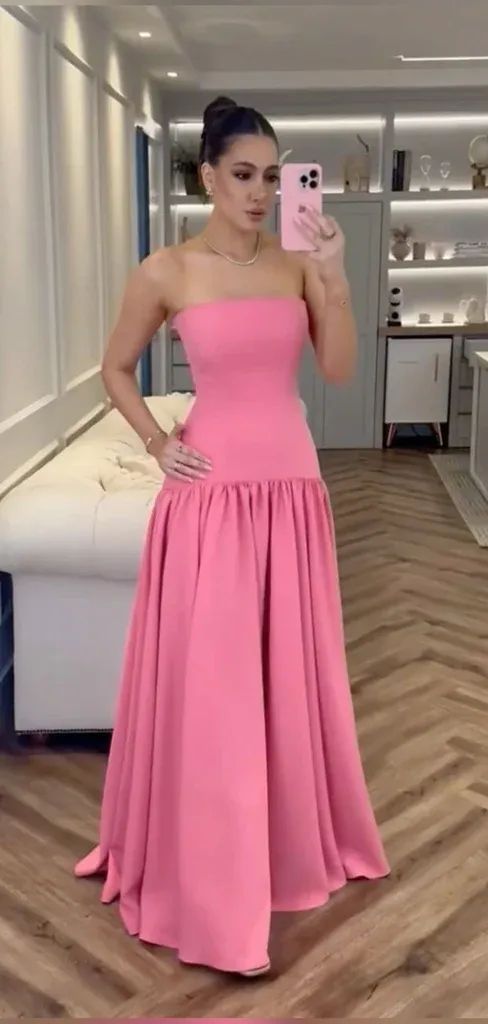 Cute Sweetheart Sleeveless A-line Satin Long Evening Prom Dresses