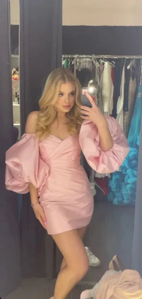 Sexy Off-shoulder Sheath Satin Homecoming Dresses Prom Dresses