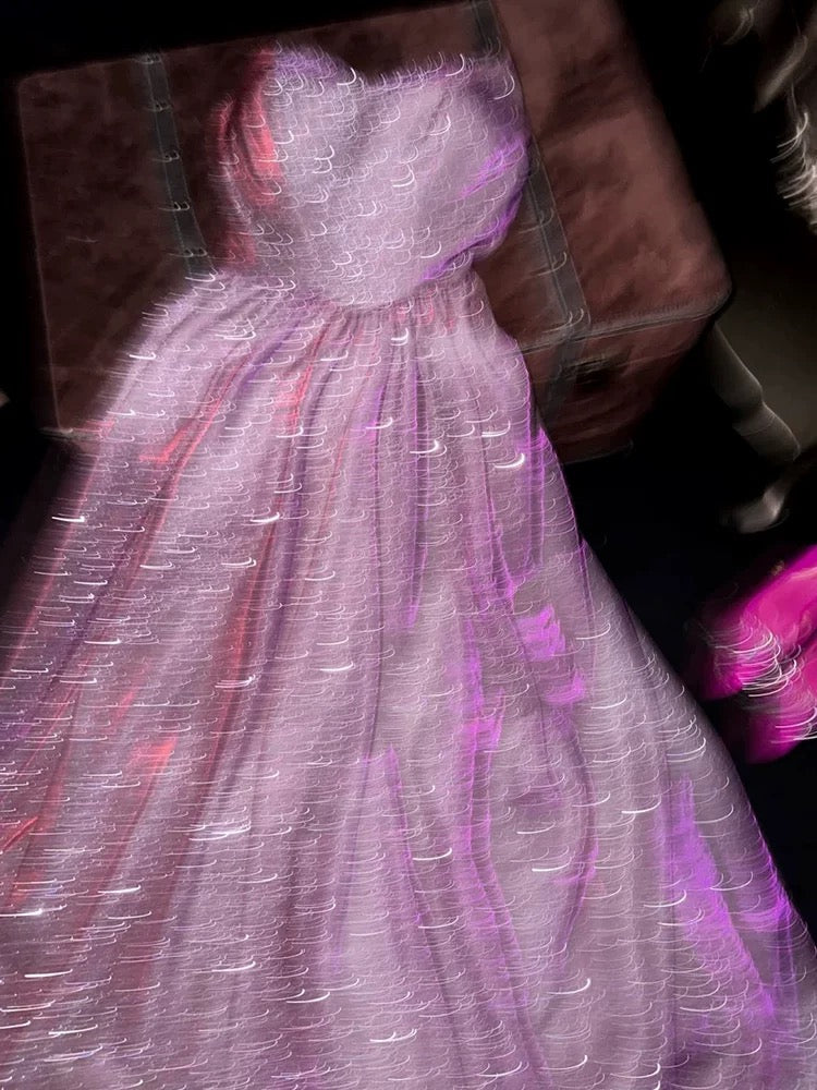 Sexy A Line Sweetheart Sequin Lilac Floor Length Evening Dress Prom Dresses