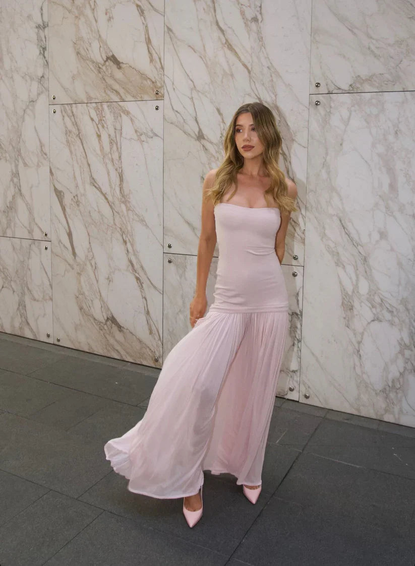 Modest Mermaid Pink Long Prom Dresses Formal Graduation Party Dress Evening Dress