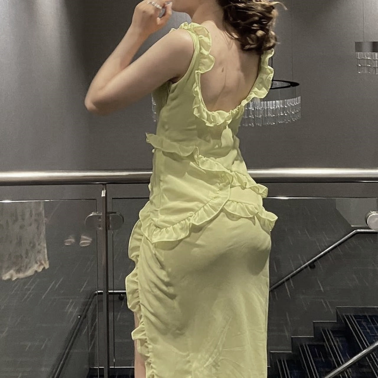 Sexy Mermaid Straps Floor Length Slit Yellow Evening Dress Prom Dresses
