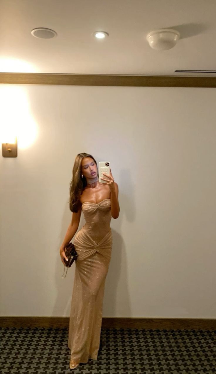 Sexy Sheath Sweetheart Sequin Floor Length Champagne Evening Dress Prom Dresses