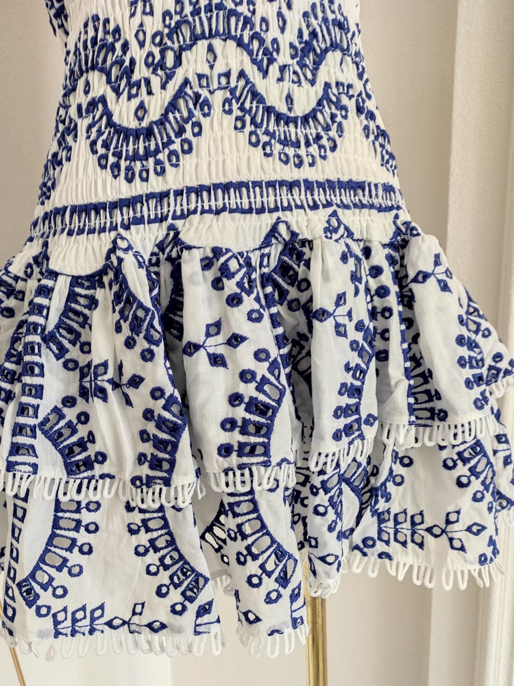 Cute Sheath Strapless Blue Lace Vacation Dress Short Birthday Dresses