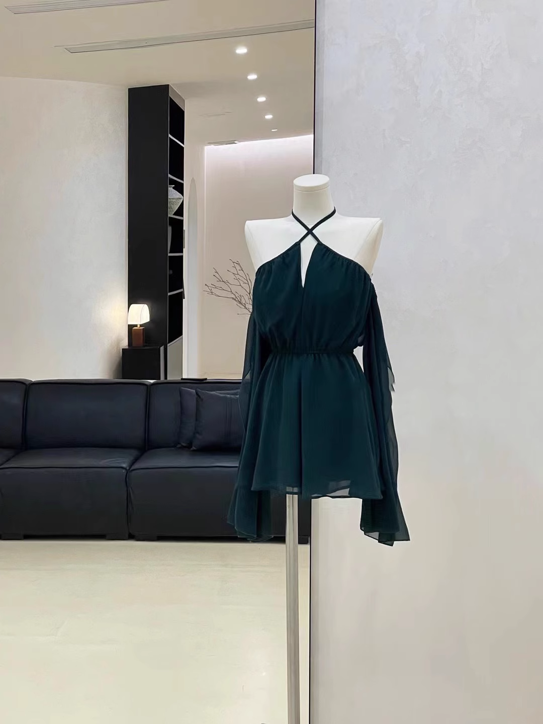 Sexy A line Off The Shoulder Ruffled Short Long Sleeve Women Dresses