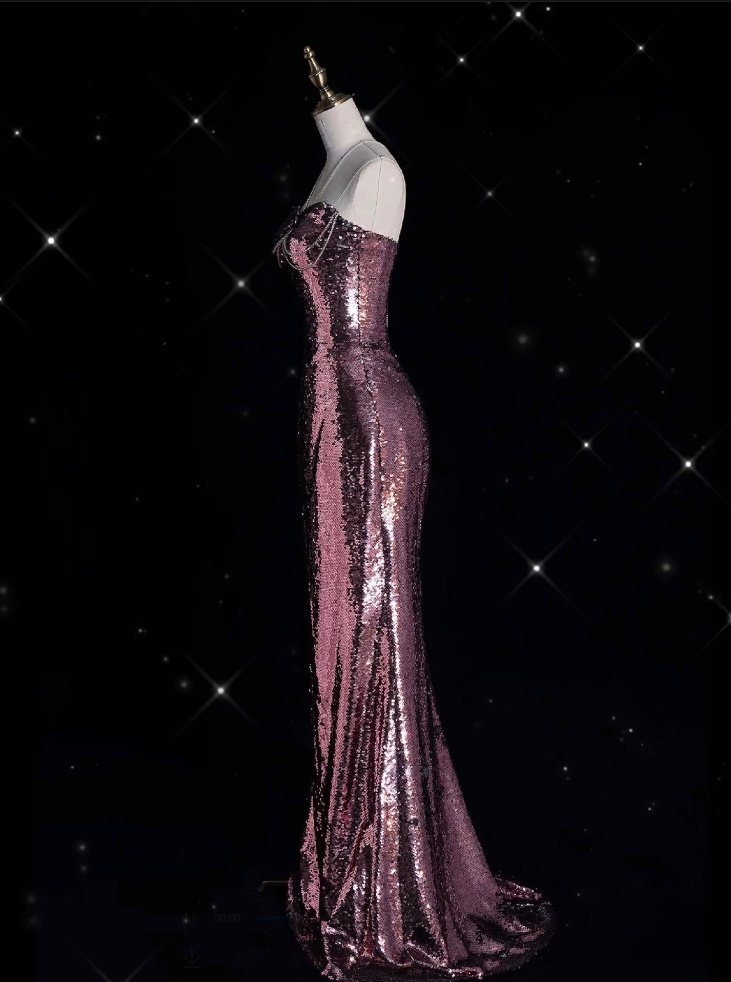 Classy Mermaid Halter Neckline Sequin Floor Length Evening Dress Prom Dresses