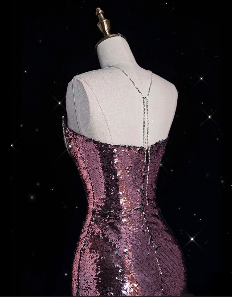 Classy Mermaid Halter Neckline Sequin Floor Length Evening Dress Prom Dresses