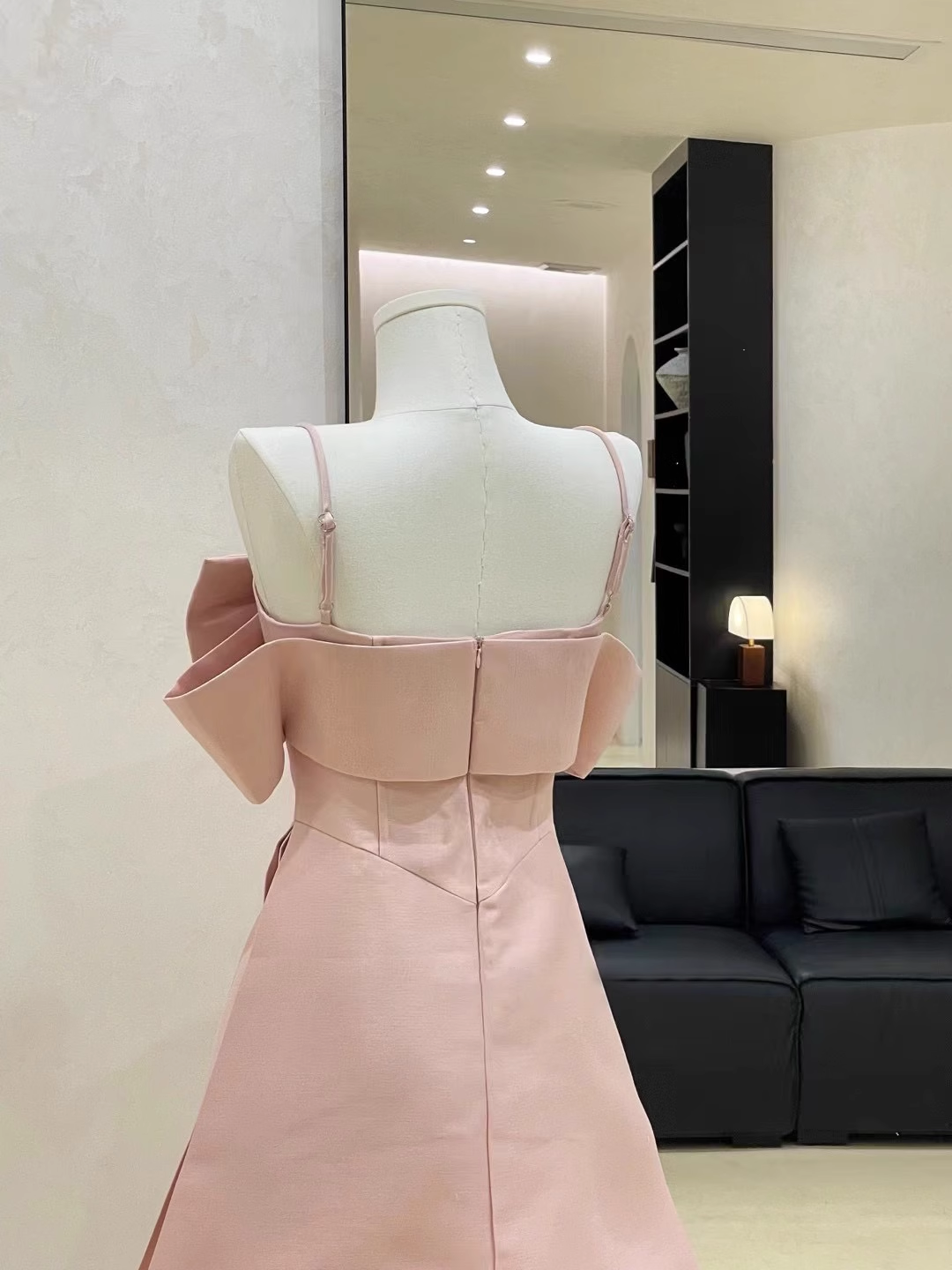 Sexy A Line Spaghetti Straps Ruffled Pink Women's Short Holiday Dresses Party Dress