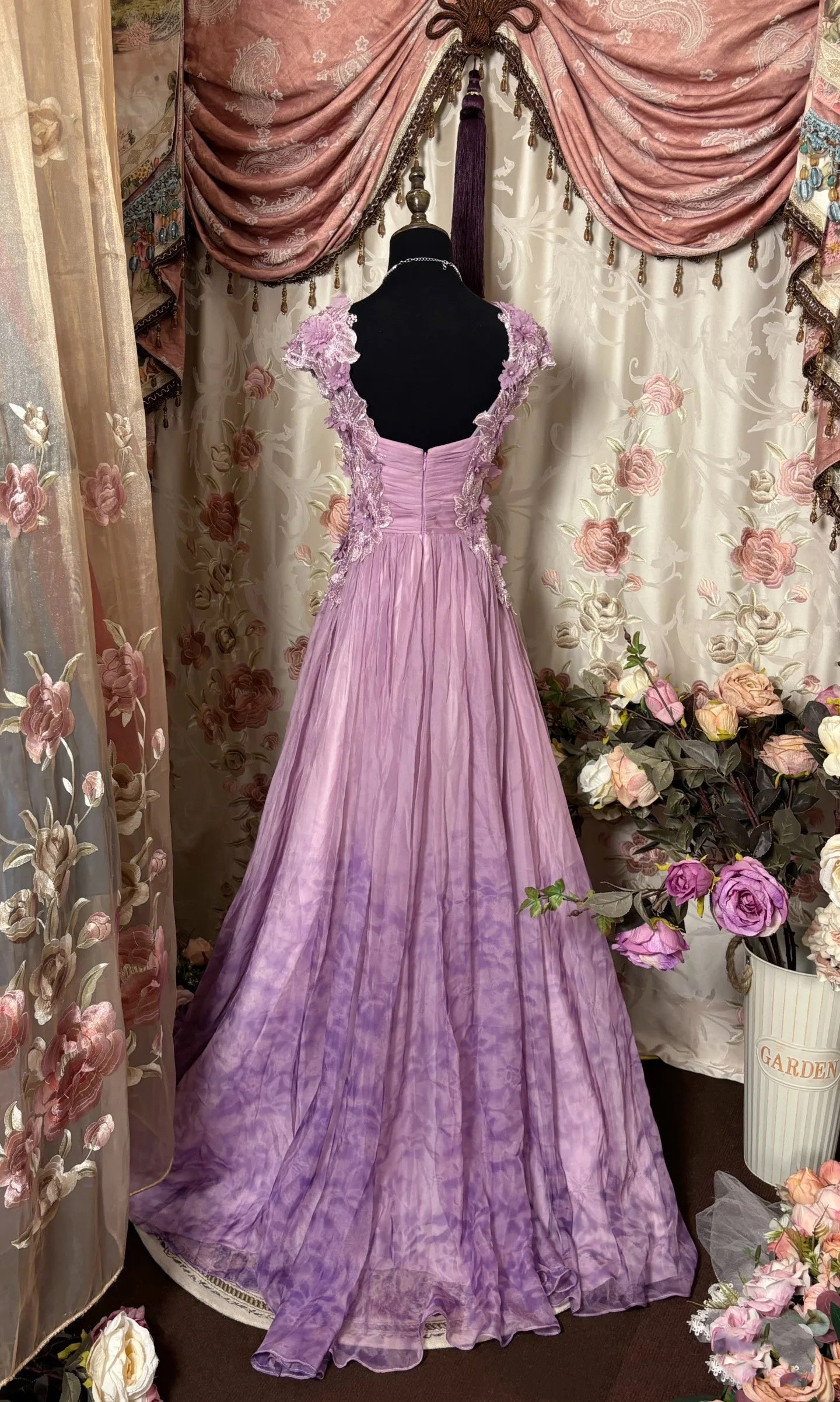 Pretty A line Sweetheart Neckline Long Tulle Lilac Party Dresses Prom Dress