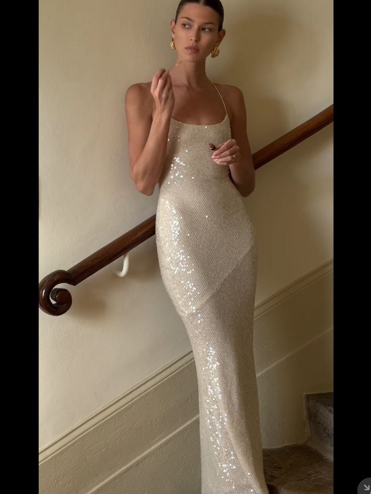Gorgeous Mermaid Spaghetti Straps Floor-length Sequin Evening Dress Prom Dresses
