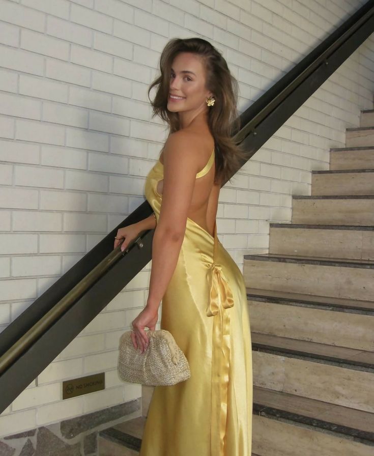 Classy Mermaid One Shoulder Yellow Long Evening Dress Prom Dresses With Backless