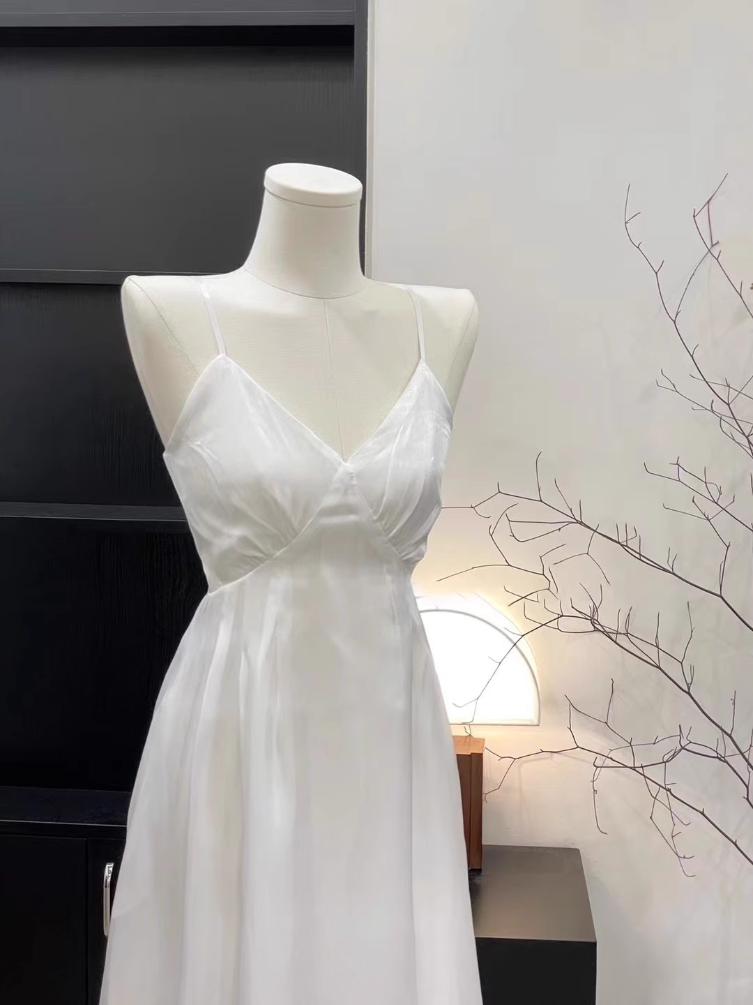 Sexy A Line Straps Silk Chiffon White Long Women's Holiday Dresses