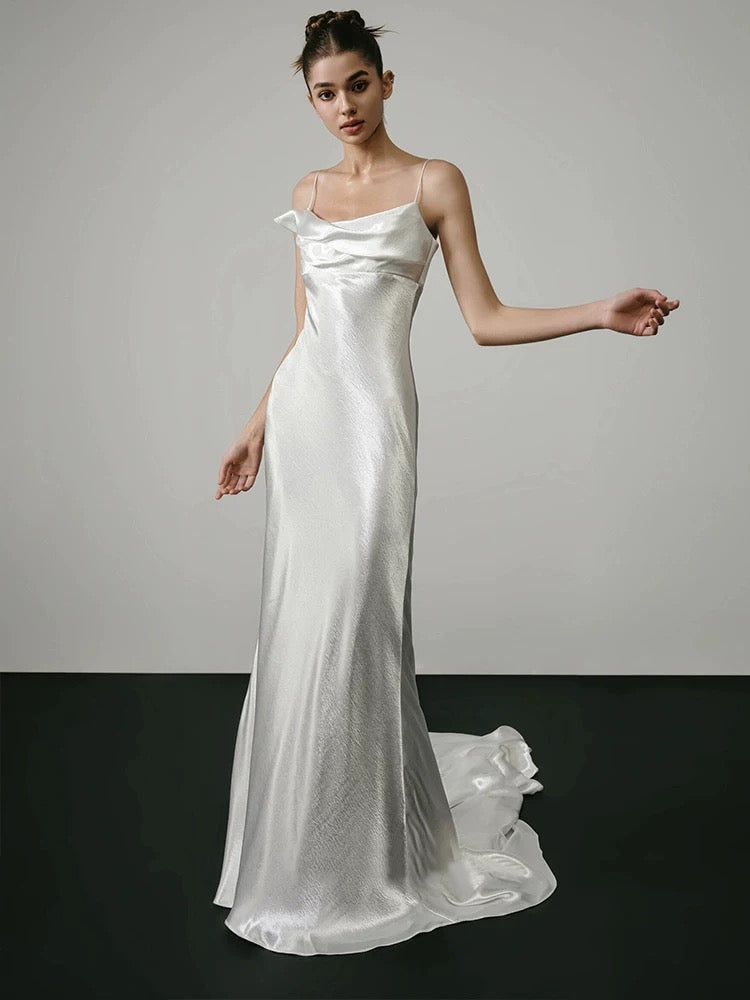 Timeless Mermaid Spaghetti Straps White Lace Wedding Dresses