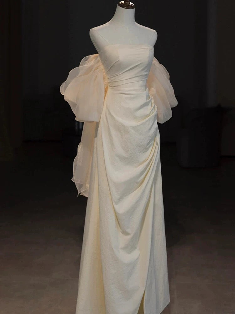 Pretty Mermaid Off The Shoulder Short Sleeves Long Prom Dress Evening Dress Formal Dress