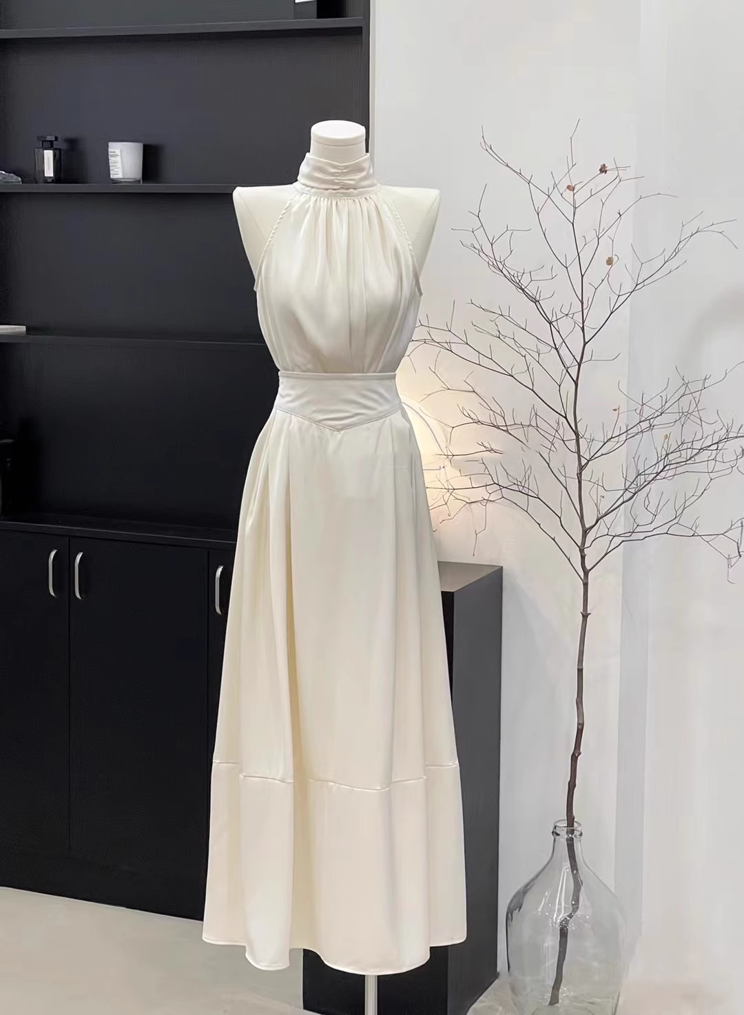 Modest 2 Pieces Top and Skirt Ivory Women's Midi Length Vacation Dresses