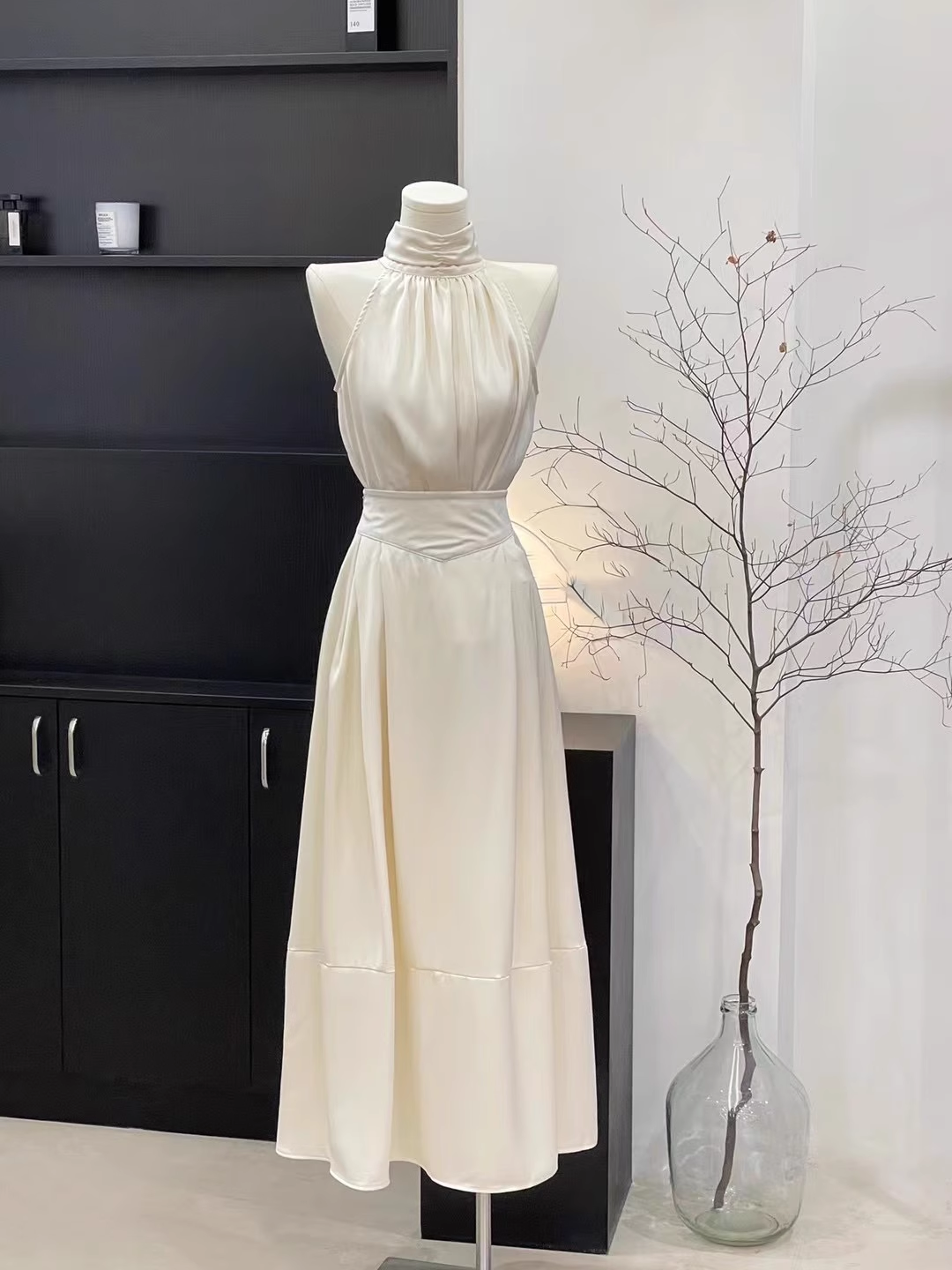 Modest 2 Pieces Top and Skirt Ivory Women's Midi Length Vacation Dresses