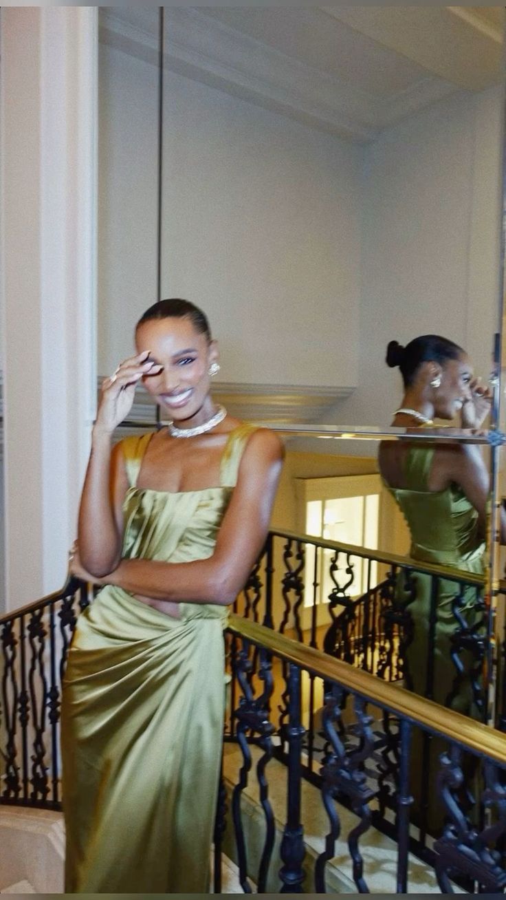 Fancy A line Square Neckline Green Satin Long Prom Dress Evening Dress Formal Dress