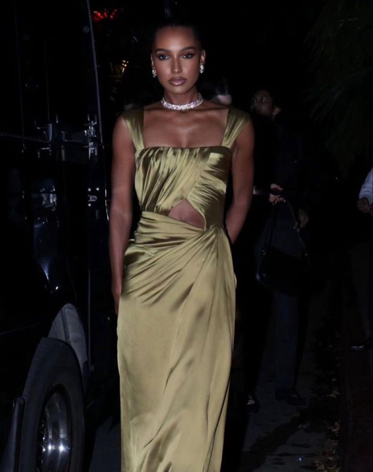 Fancy A line Square Neckline Green Satin Long Prom Dress Evening Dress Formal Dress