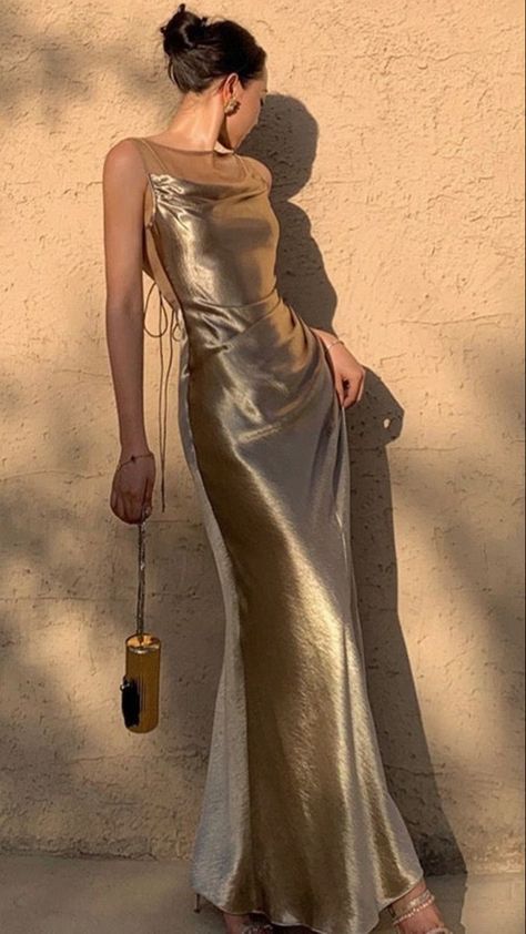 Fancy Mermaid Straps Neckline Champagne Satin Long Prom Dress Evening Dress Formal Dress