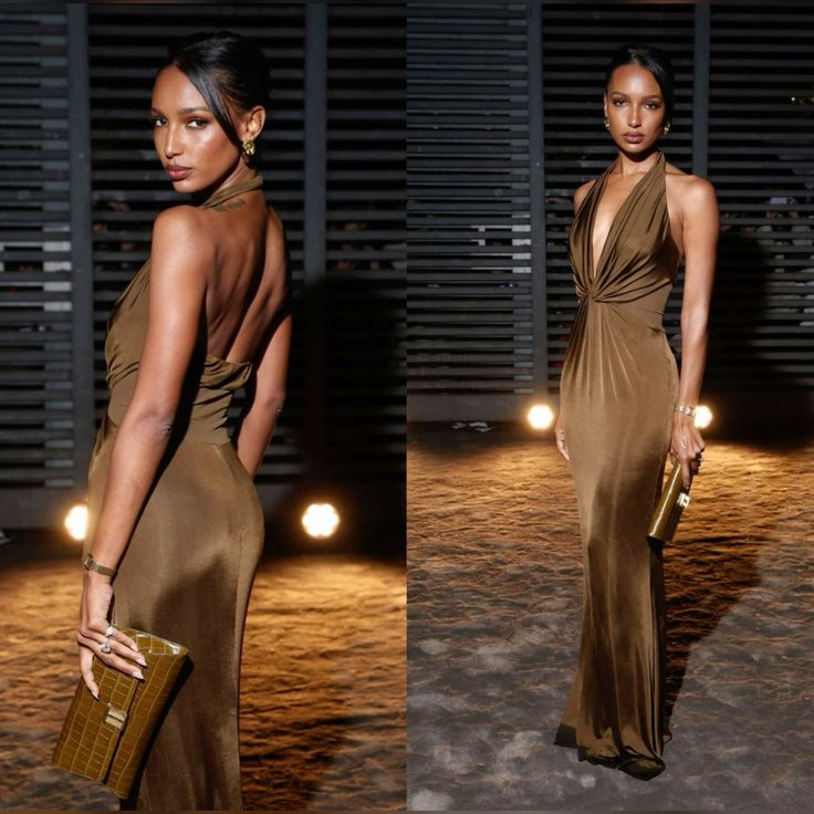 Pretty Sheath Halter Brown Prom Dress Evening Dress Formal Dress