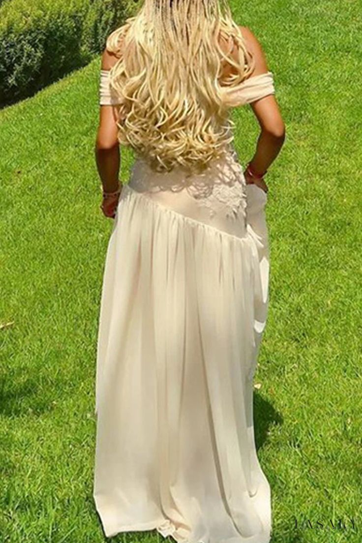 Pretty Mermaid Off The Shoulder Long Champagne Prom Dress Evening Dress Formal Dress