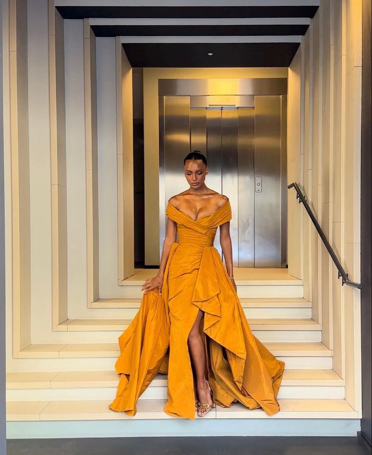 Pretty A line Off The Shoulder Long Slit Prom Dress Evening Dress Formal Dress