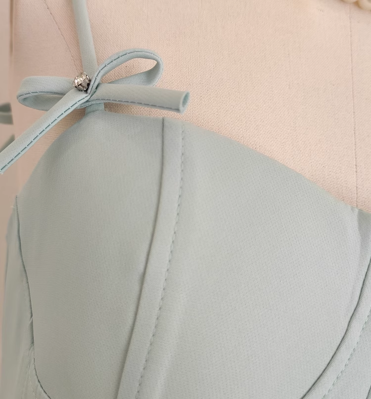 Simple Ball Gown Straps Satin Blue Short Birthday Outfits 16th Birthday Dresses