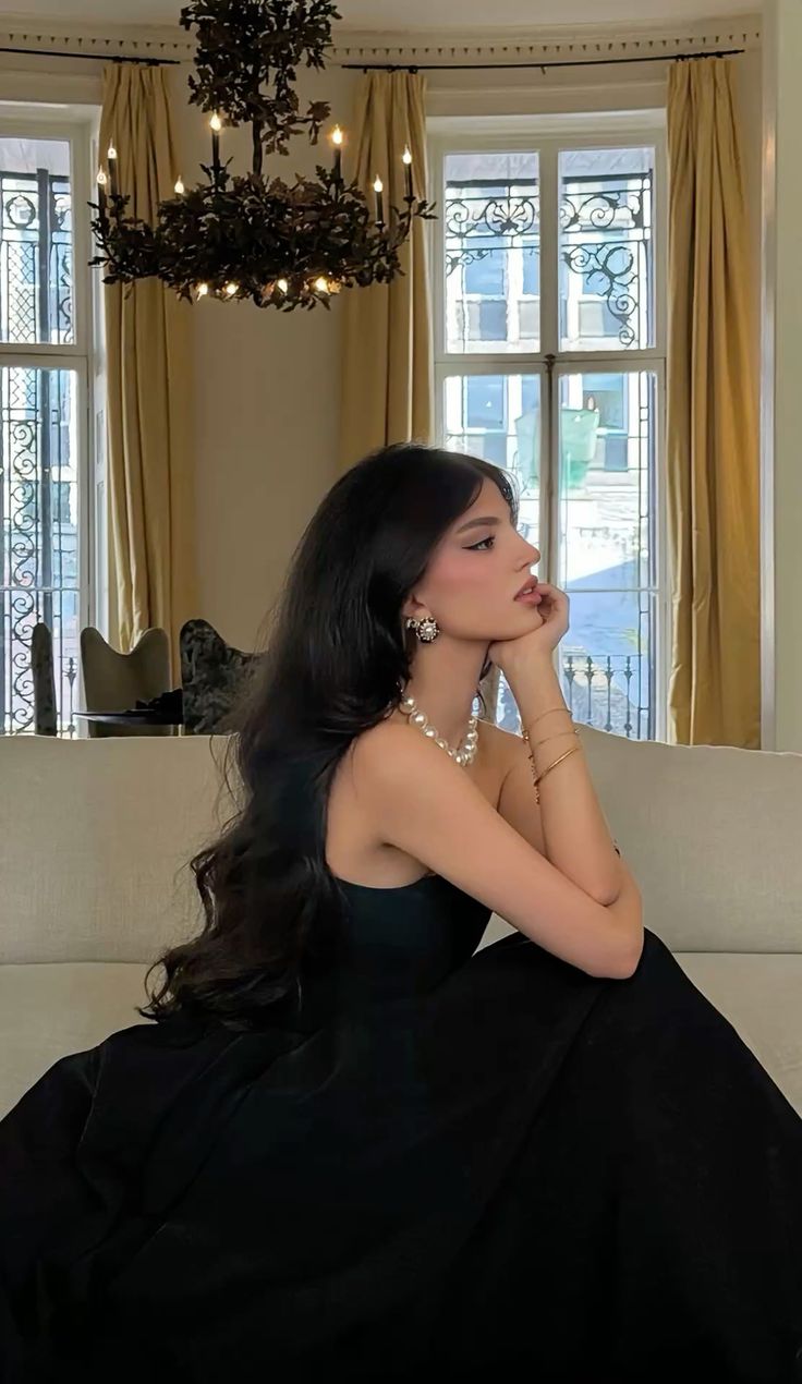 Pretty A line Strapless Black Long Prom Dresses Party Dress