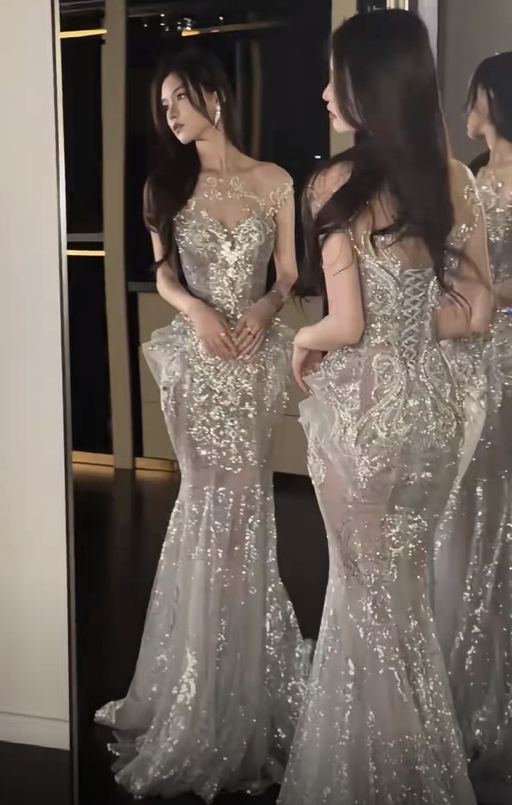 Pretty Mermaid Sequin Long Prom Dresses Sequin Party Dress