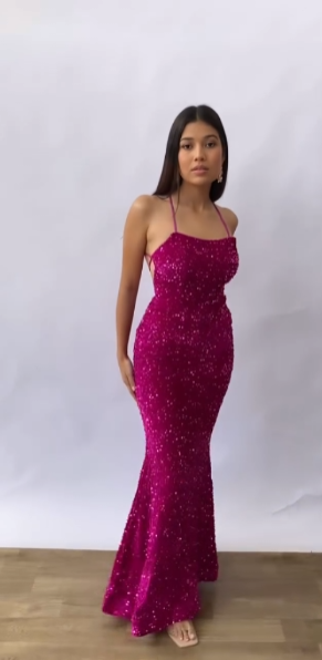 Beautiful Mermaid Spaghetti Straps Backless Sequin Long Party Dresses Prom Dress