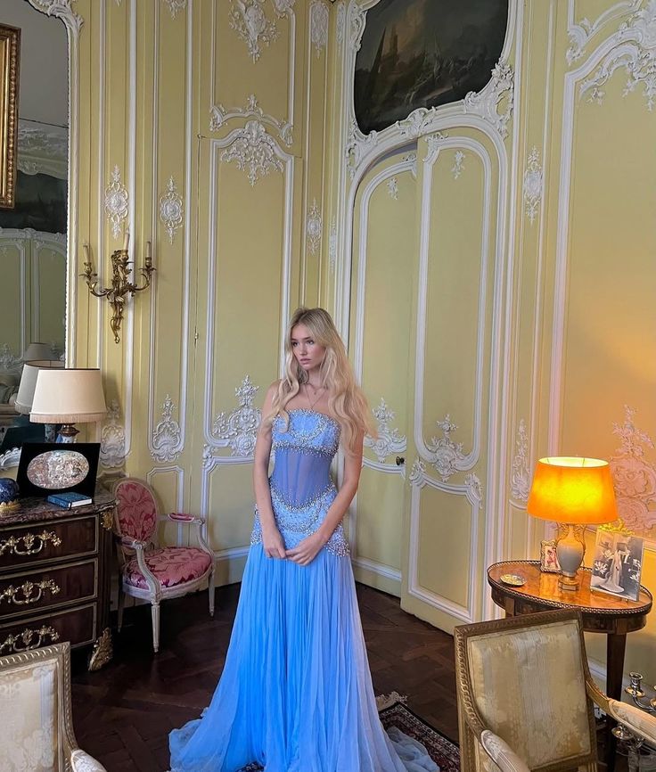Pretty A Line Off The Shoulder Maxi Long Party Light Blue Chiffon Prom Dresses Evening Dress