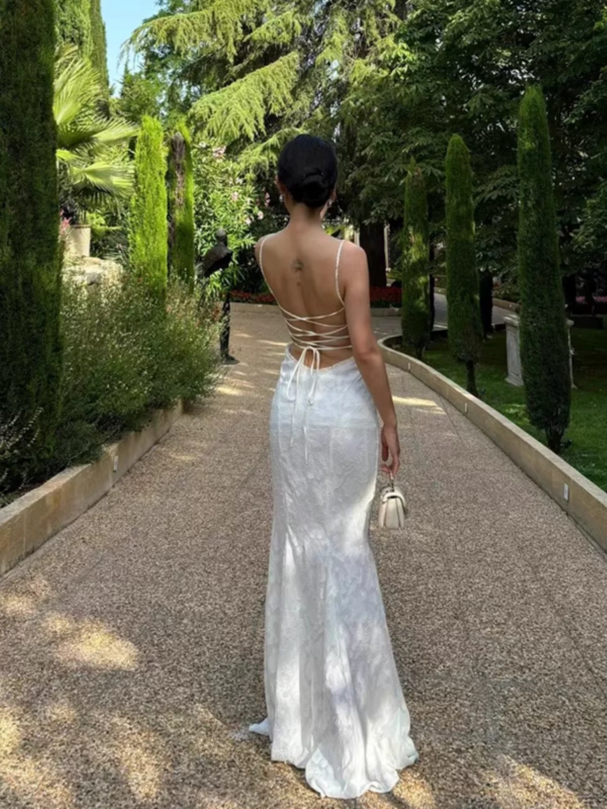Pretty Mermaid Spaghetti Straps Long Lace Party Dresses Prom Dresses