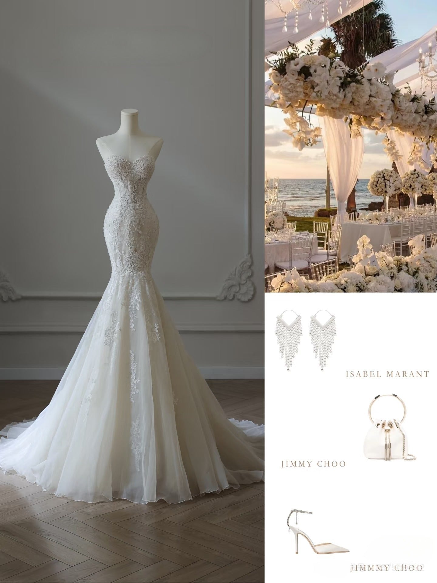 Timeless Mermaid Sweetheart Lace White Wedding Dresses Brides Dress