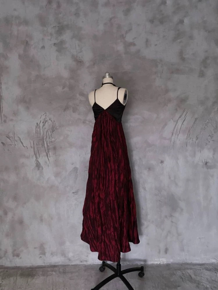 Pretty A line Spaghetti Straps Burgundy Long Prom Dresses Birthday Dress For Women