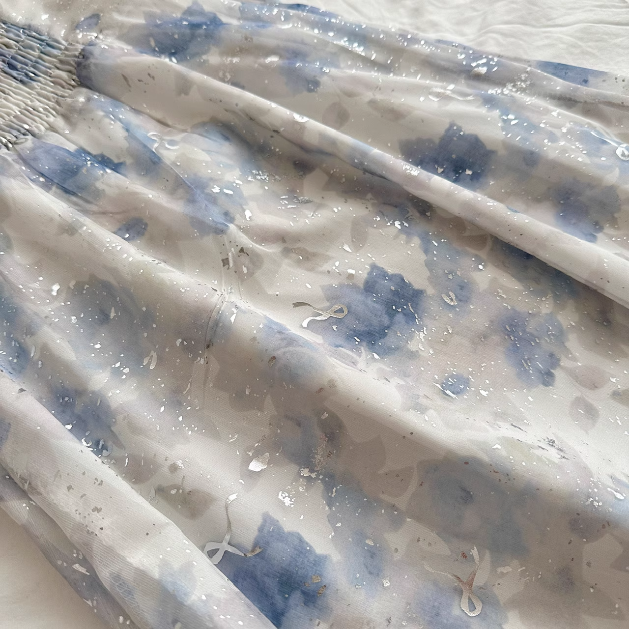 Sheath Straps Sleeveless Floral Blue Dress Short Holiday Dresses