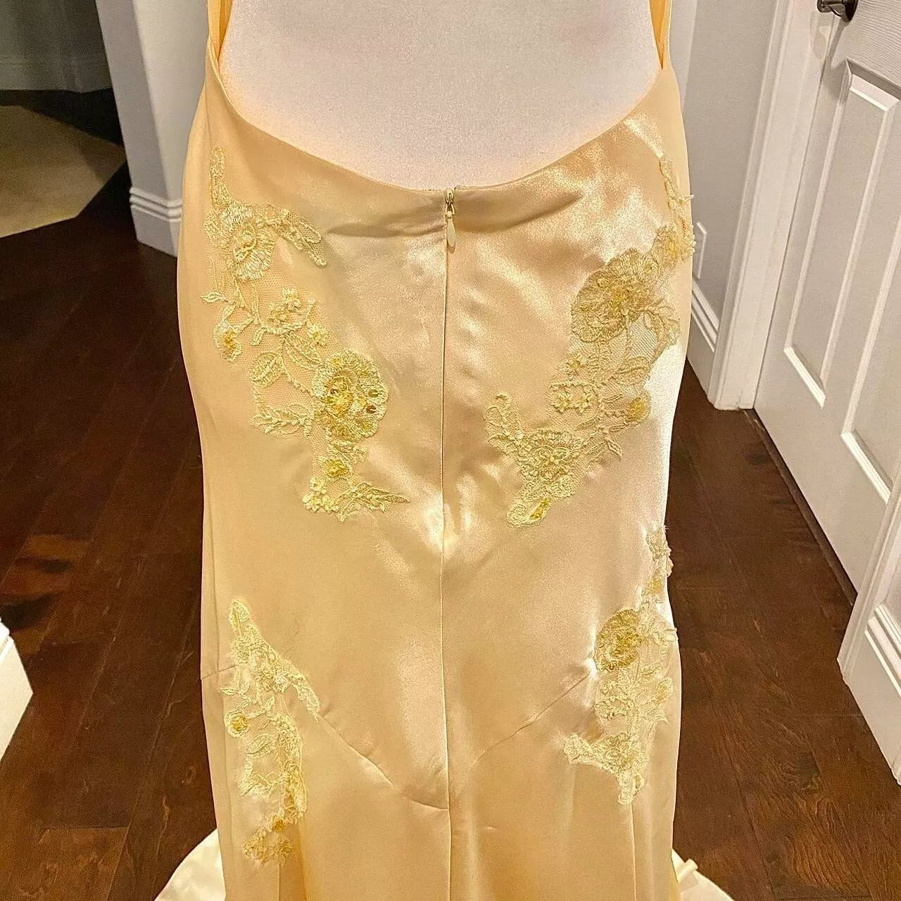 Pretty Mermaid Spaghetti Straps Yellow Backless Long Party Dresses Prom Dresses