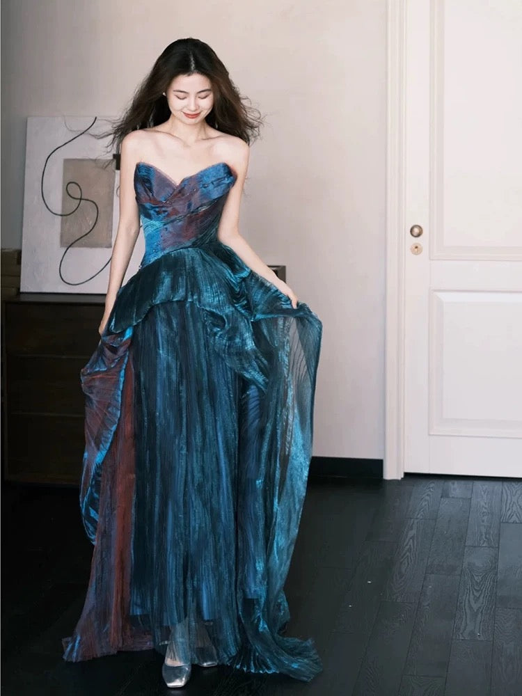 Pretty A Line Sweetheart Ruffles Long Evening Dress Prom Dresses