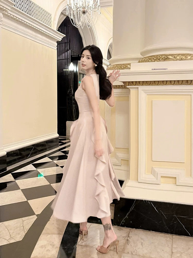 Pretty A Line Ruffles Ankle Length Pink Evening Dress Prom Dresses