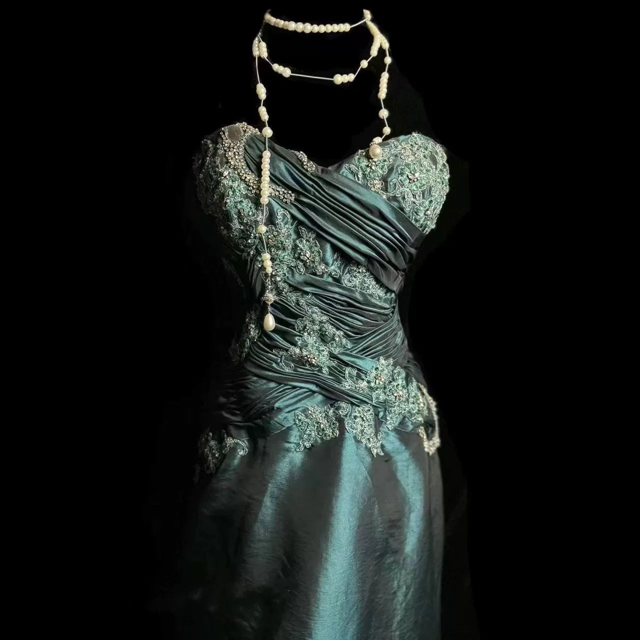 Retro Mermaid Sweetheart Taffeta Long Evening Dress Prom Dresses