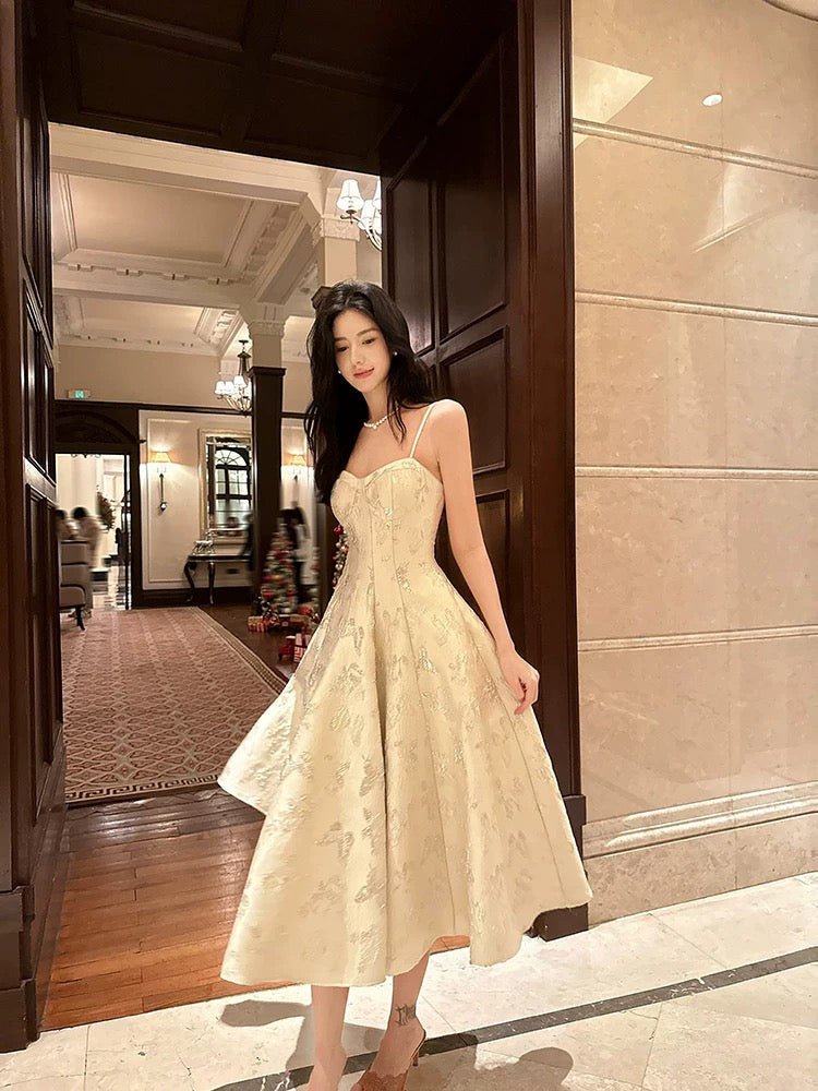 Sexy A Line Spaghetti Straps Neckline Satin Evening Dress Lace Prom Dresses