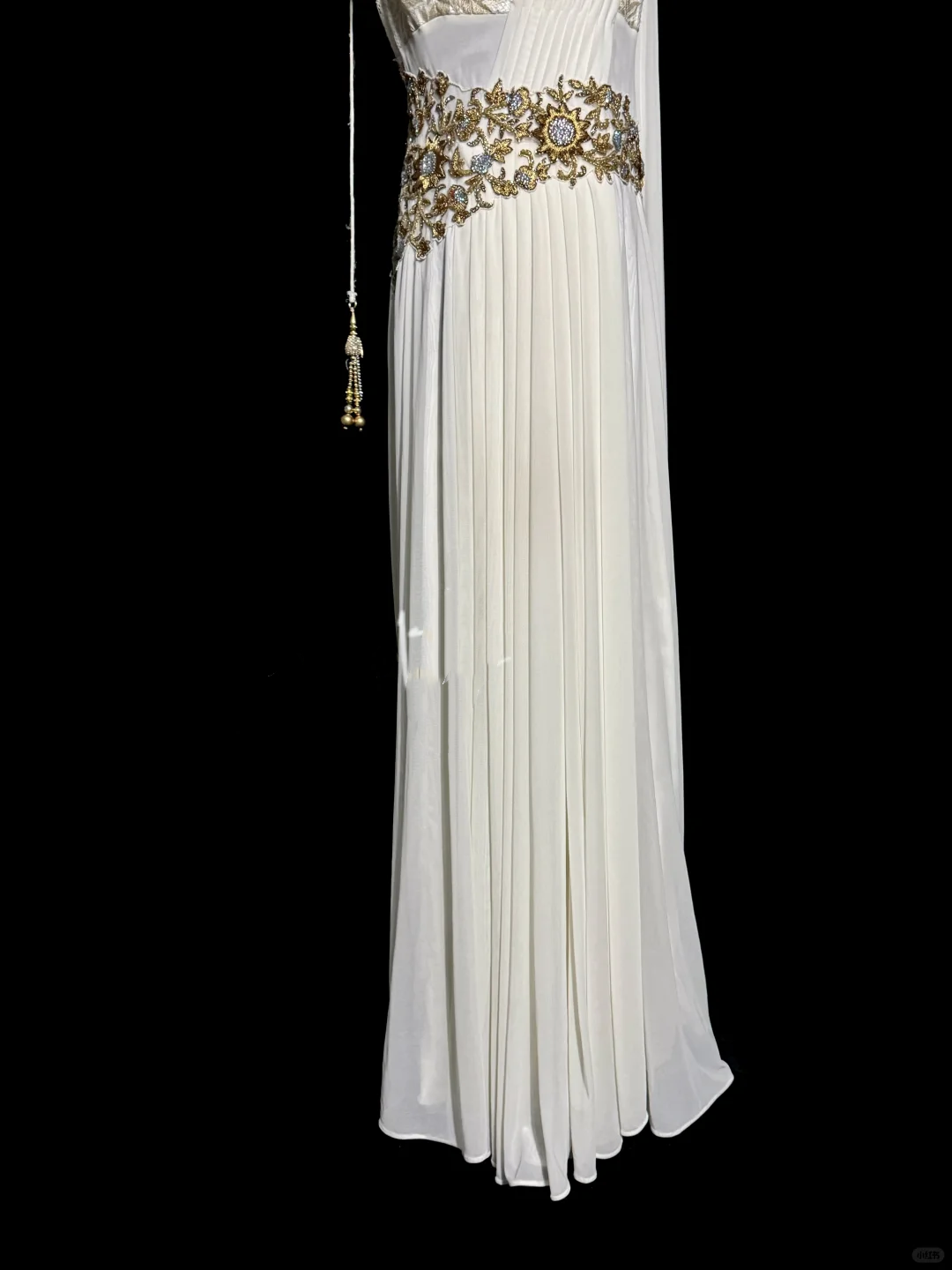 Aesthetic A line Square Neckline White Chiffon Prom Dress Ruffle Long Party Dress