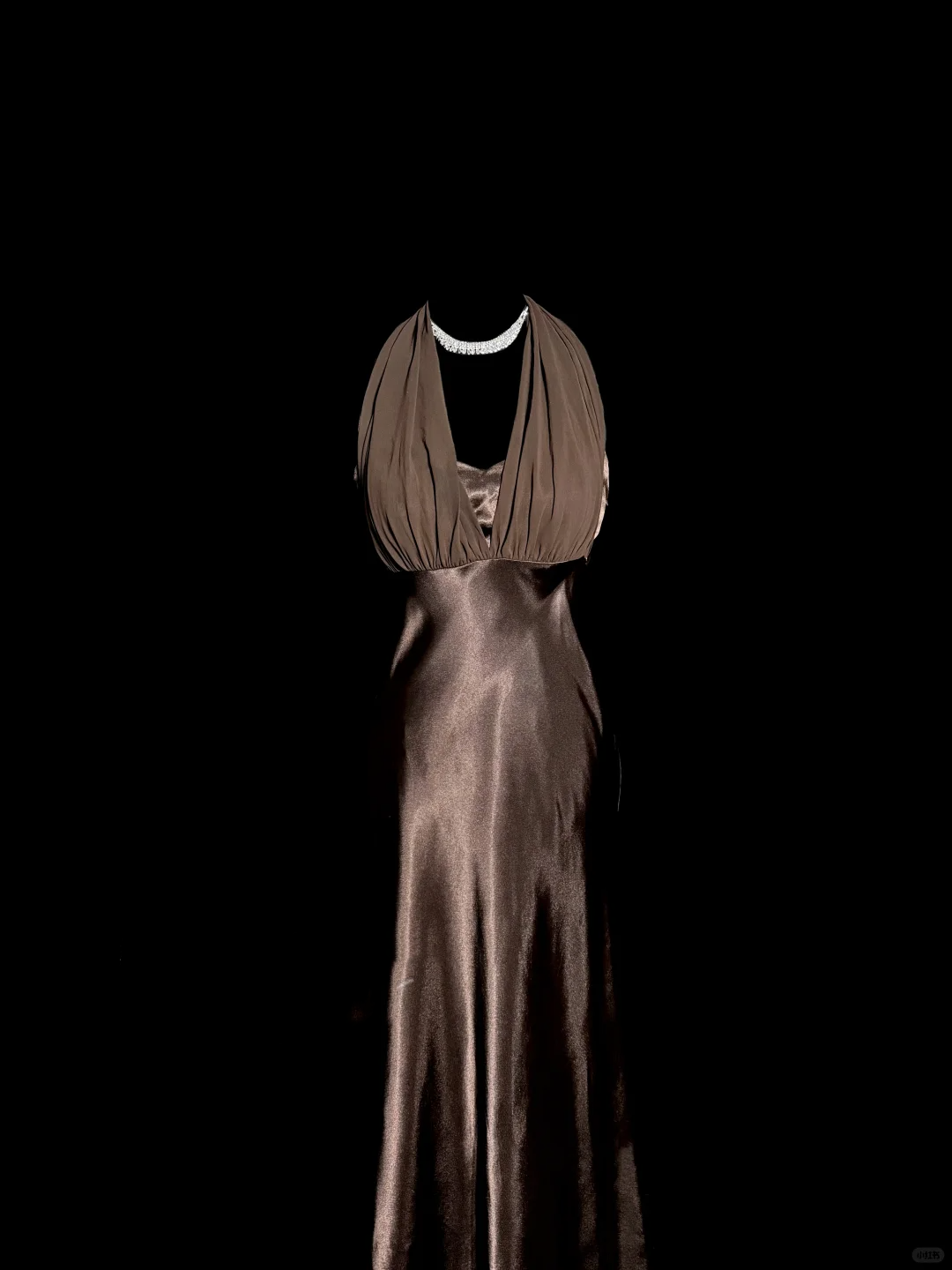 Retro Mermaid V Neckline Chiffon Brown Evening Dress Prom Dresses